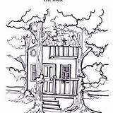 Treehouse Coloring Tree Designlooter Between Two 300px 9kb sketch template