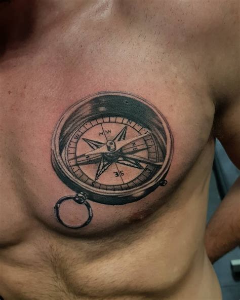 lukegantleytattoo compass tattoo nautical tattoo chest tattoo