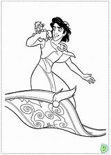 Aladdin Jasmine Dinokids Princesa Close Coloringdisney sketch template