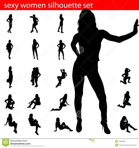 women silhouette set stock vector illustration of shape 10832199