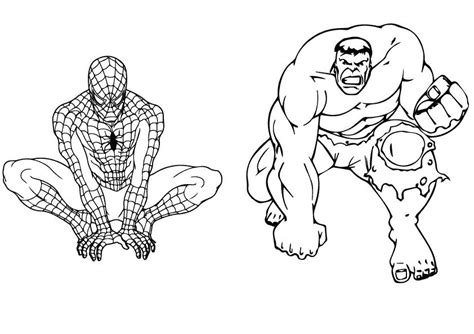 dibujos de hulk  spiderman  colorear  colorear pintar