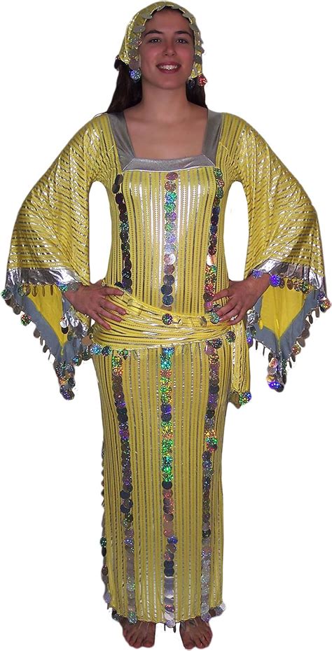 Women Belly Dance Folkloric Baladi Egyptian Galabeya Dancing Dress