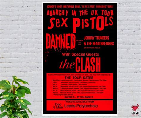 Sex Pistols Anarchy In The Uk Tour 1976 Music Concert Poster Print