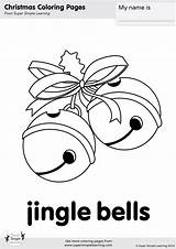 Jingle Bells Coloring Bell Pages Drawing Sheet Simple Super Little Songs Jingles Christmas Kids Sheets Choose Board sketch template