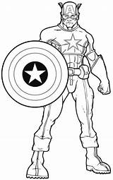 Captain America Coloring Pages Print Printable Size sketch template