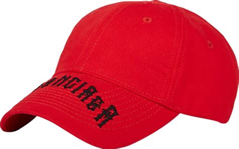 balenciaga red gothic logo embroidered hat incorporated style