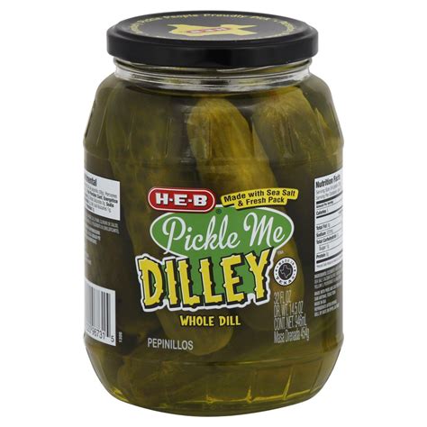 H E B Pickle Me Dilley Whole Dill Pickles Shop Vegetables At H E B