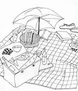 Picnic Goods Coloring Small Netart sketch template