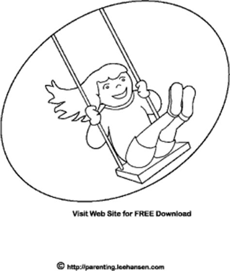girl   playground swing coloring page