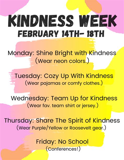 kindness week dress  days roosevelt elementary