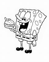 Spongebob Hamburger Kolorowanka Pokoloruj sketch template