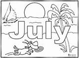 Coloring July Pages Months Summer Kids Year Printables Print Month Color Clip Sheets Printable Calendar Drawing Adult Activities Activity Seniors sketch template