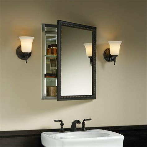 kohler       recessed  surface mount mirrored medicine cabinet  oil rubbed