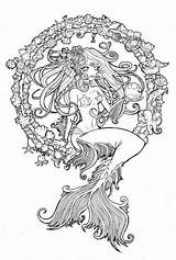 Mermaid Cordelia Fantasie Zeemeermin Sirena Kleurplaten Colorear Print Sirenas Sammlung Meerjungfrau Ausmalen Supercoloring Intricate Mermaids Colouring Skizze Frisch Drachen Treehouse sketch template