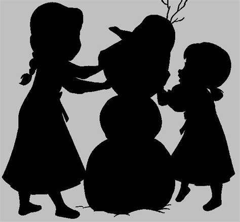 frozen silhouette children elsa  anna frozen silhouette disney