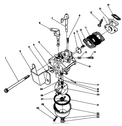 toro  ccr  snowthrower  sn   parts diagram  carburetor assembly