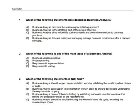 business management examination sample
