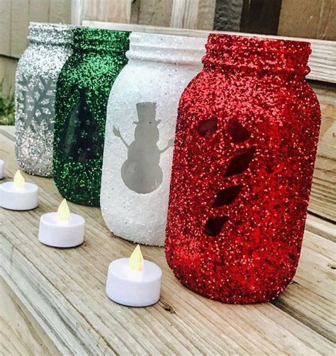 diy glitter christmas mason jar craft pictures   images  facebook tumblr
