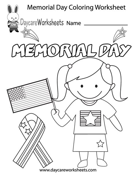 preschool memorial day coloring worksheet