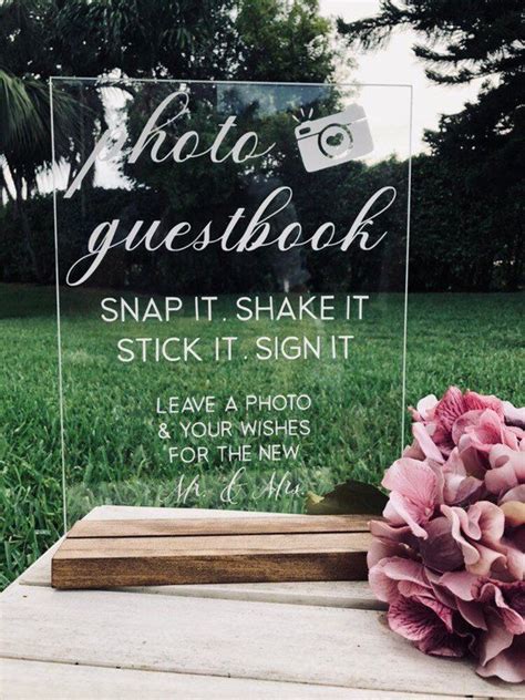 photo guestbook snap  shake stick sign   acrylic etsy diy