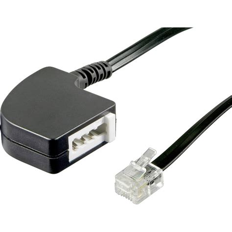 basetech western phone adapter  rj pc plug  tae  connector   black
