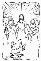 Coloring Transfiguration Catholic Jesus Clipart Kids Bible Pages Matthew Crafts Listen Sunday Sheet Clip School Church Colouring Children Him Mass sketch template