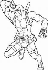 Coloring Deadpool Pages Quality High Print sketch template