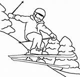 Skiing Colorear Esquiador Coloringsky Saut Jumping sketch template