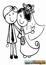 Coloring Wedding Pages Kids Printable Clipart Personalized Cute Bride Color Cartoon Groom Activity Popular Novios Drawing Adults Getcolorings Library Choose sketch template