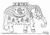 Colouring Elephant Indian Coloring Pages India Color Print Elephants Sheets Hindu Drawing Animal Activity Printable Outline Village Animals Drawings Gate sketch template