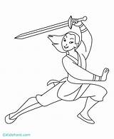 Mulan Fighting sketch template