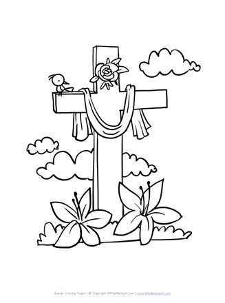 easter cross coloring page  kids network cross coloring page