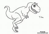 Coloring Rex Pages Dinosaur Tyrannosaurus Popular sketch template