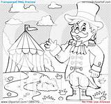 Circus Ringmaster Drawing Clipart Waving Lineart Man Getdrawings Tent Near Illustration sketch template
