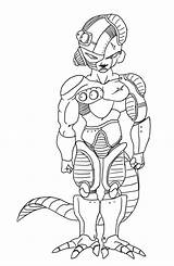 Frieza Cyborg Lineart sketch template