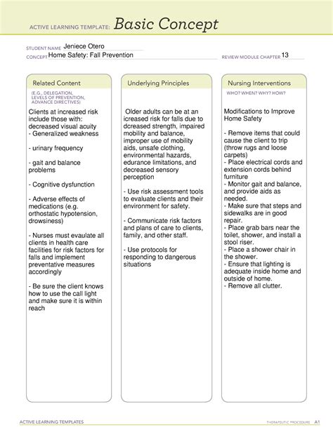 alt fall prevention ati basic concept active learning templates