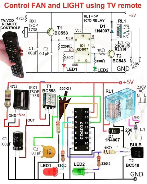 wiring diagram  remote control  light  tv remote