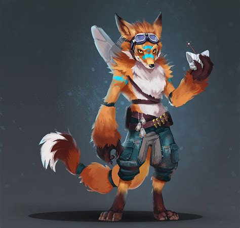 fox warrior romina scagliarini furry art concept art characters