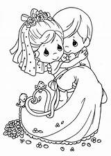 Coloring Pages Wedding Precious Moments Printable Print Family Kids Couple Married Just Colouring Adult Sheets Color Book Bride Groom Clipart sketch template