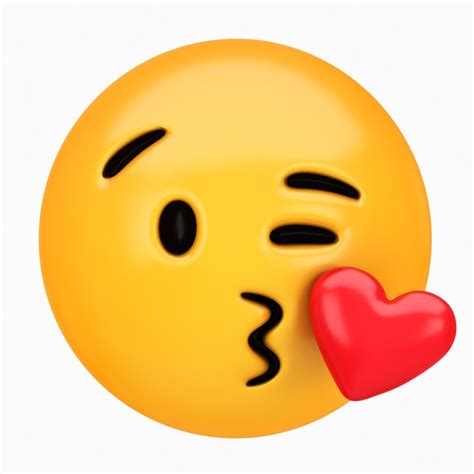 emoji face blowing  kiss cgtrader