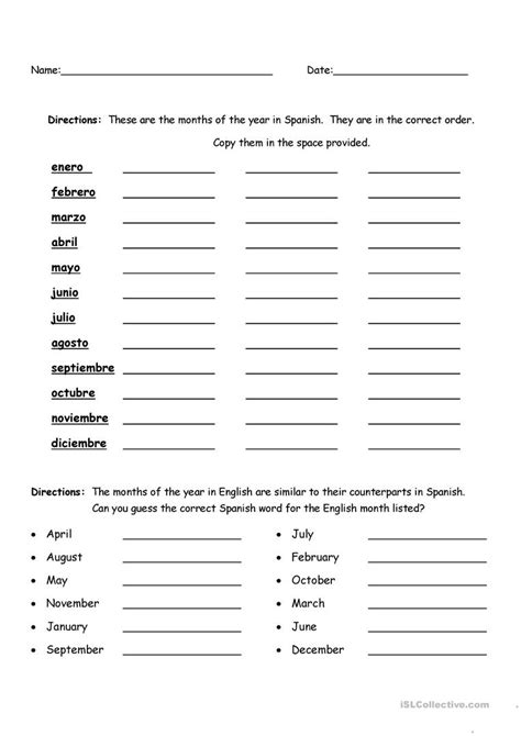printable elementary spanish worksheets  printable