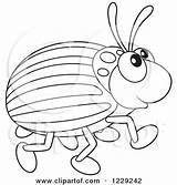 Beetle Clipart Royalty Outlined Happy Bannykh Alex Illustrations sketch template
