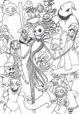 Coloring Pages Before Christmas Jack Skellington Nightmare Characters Library Clipart sketch template
