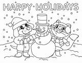 Coloring Holidays Pages Happy Snowman Christmas Winter Family Printable Color Around Colouring Crayola Nicodemus Print Getcolorings Adults Getdrawings Colorings Book sketch template