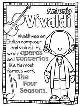 Composers Coloring Music Baroque Kids Sheets Vivaldi Worksheets Fact Classical Board Composer Elementary Choose Activities Lessons sketch template