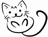 Outline Cat Kitten Drawing Clipart Vector Little Svg Cats Cool Face Animals Animal Line Drawings Sleeping Tag Outlin 1995 sketch template