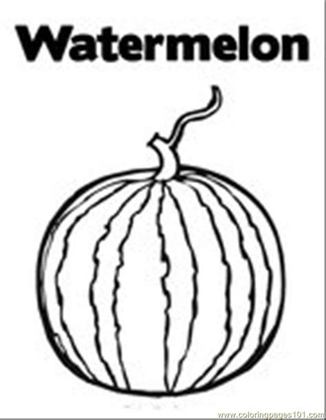 coloring pages watermelon food fruits watermelon