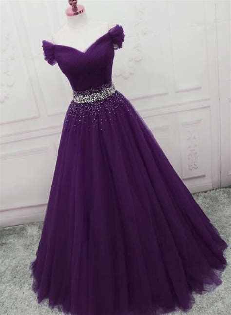 dark purple  style long prom dresses beautiful junior prom dress