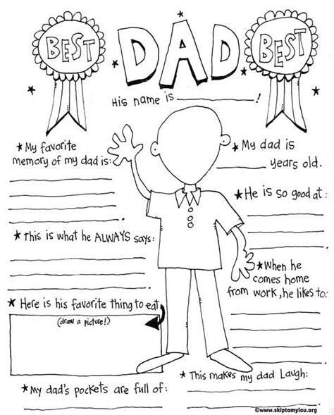 gambar father day coloring page skip lou  printable dads pages