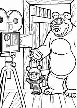 Coloring Masha Bear Pages Printable Popular Kids Cartoon sketch template
